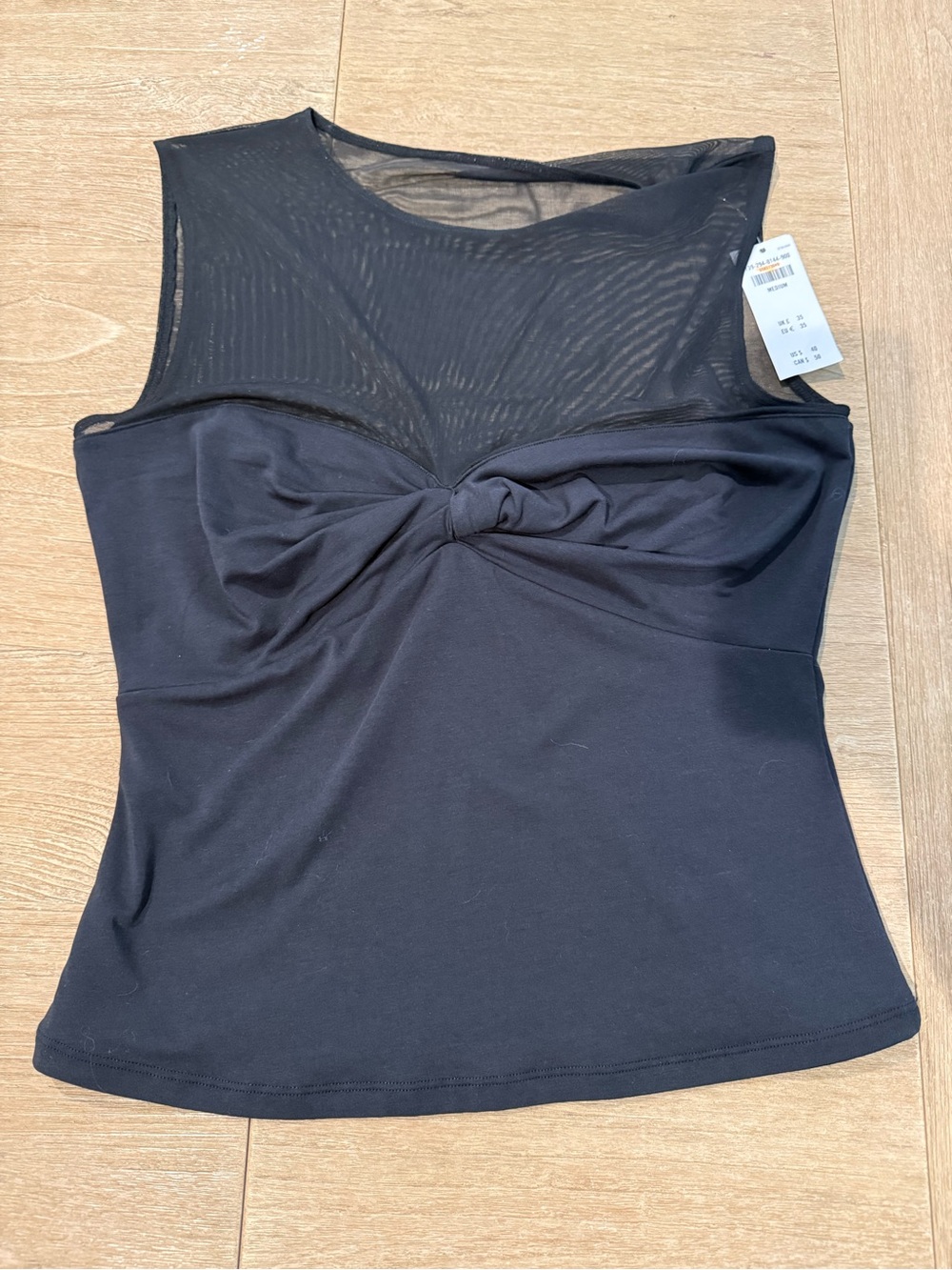 Abercrombie & Fitch Black Twist-Front Mesh Tank